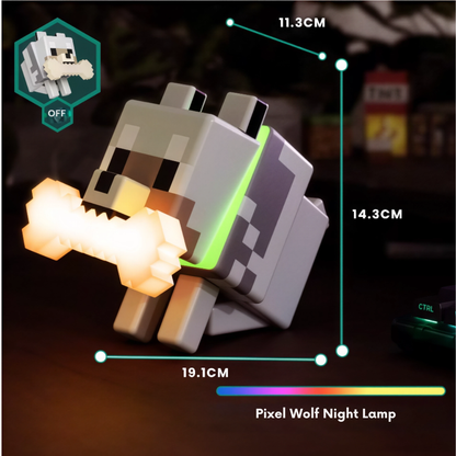 Pixel Wolf Night Lamp